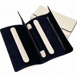 This foldable leather jewelry box can hold rings, necklaces, and earrings, making it easy to carry and protecting your jewelry from scratches.