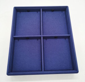custom jewelry trays with blue microfiber